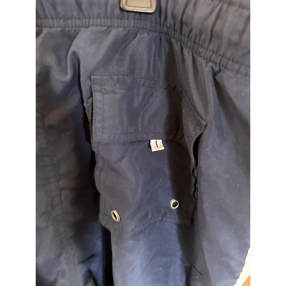 U.S. Polo Assn Swim Trunks Navy Blue White Stripe Cargo Pocket Mens Large